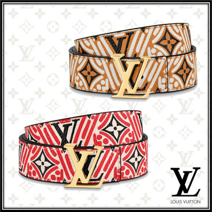 Louis Vuitton 2020 21AW Monogram Leather Cotton Logo Belts