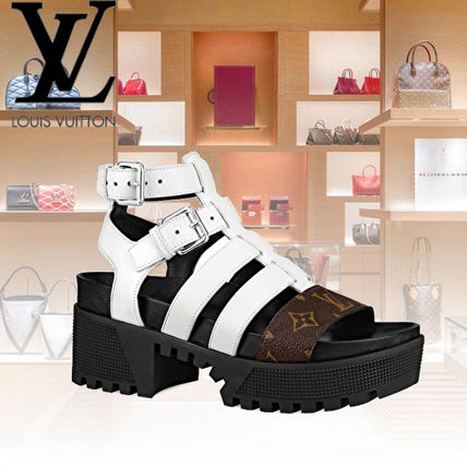 Louis Vuitton 2020 SS Laureate Multistrap Platform Sandal 1A64Q5 