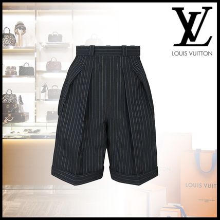 Louis Vuitton 2020 SS Short Stripes Casual Style Wool Silk Street Style Plain