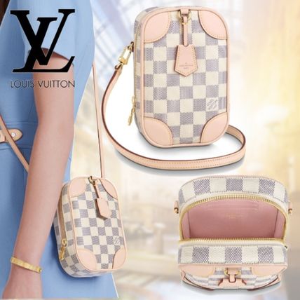 Louis Vuitton DAMIER AZUR 2020 SS Canvas Street Style Leather Crossbody Logo Shoulder Bags N60360 