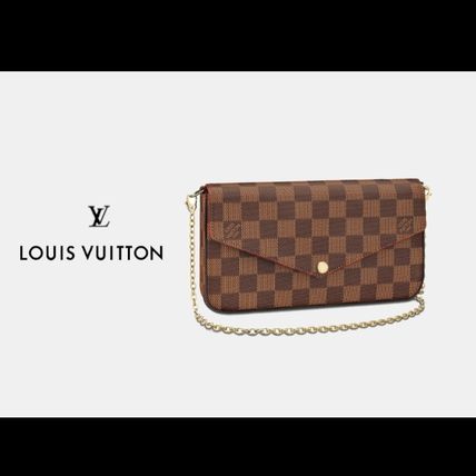 Louis Vuitton DAMIER Casual Style 3WAY Chain Elegant Style Shoulder Bags 