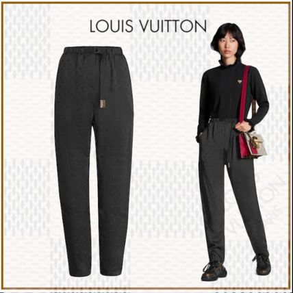 Louis Vuitton 2020 SS Monogram Blended Fabrics Plain Long Elegant Style Logo Pants 
