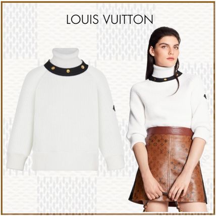 Louis Vuitton 2020 21AW Wool Rib Blended Fabrics Street Style Cropped Plain Medium 