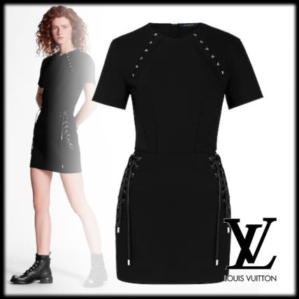 Louis Vuitton 2019 20AW Short Sleeved Dress With Lacing Detail 1A62MQ 