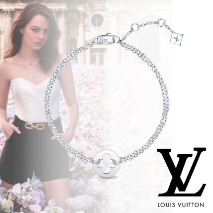 Louis Vuitton MONOGRAM Empreinte Chain Bracelet White Gold Q95621 