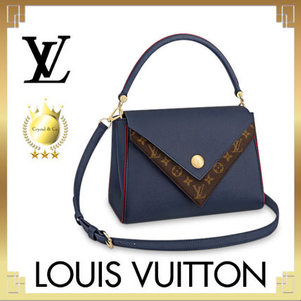 Louis Vuitton DOUBLE V 2020 SS Monogram Casual Style Canvas 2WAY Plain Leather Office Style 