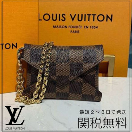 Louis Vuitton DAMIER 2020 21AW Canvas Small Wallet Logo Coin Cases N60285 