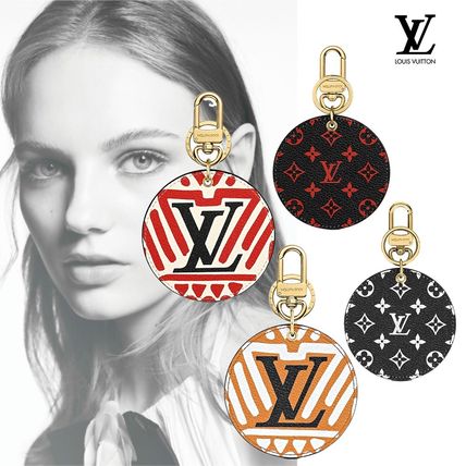 Louis Vuitton 2020 21AW Monogram Leather Logo Keychains  Bag Charms 