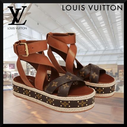 Louis Vuitton MONOGRAM 2020 SS Boundary Flatform Sandal 1A64GZ 