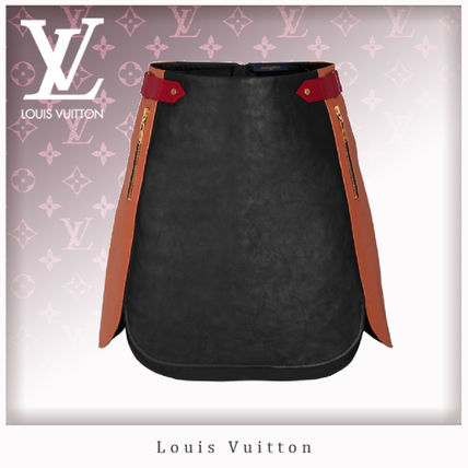 Louis Vuitton 2020 Cruise Bi Color Leather Mini Skirt 1A60K3 1A60K2 1A60K1 