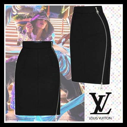 Louis Vuitton 2019 20AW Pencil Skirts Wool Plain Elegant Style Skirts 