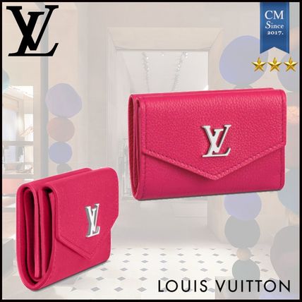 Louis Vuitton LOCKME 2020 SS Unisex Leather Folding Wallet Small Wallet Logo 