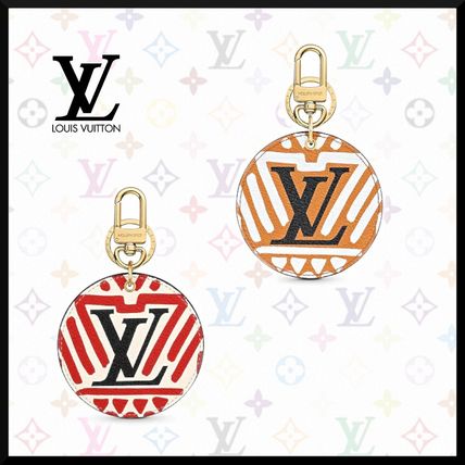 Louis Vuitton Leather Logo Keychains  Bag Charms M69722 M69723 