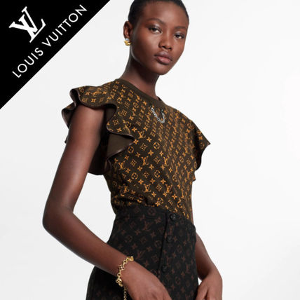 Louis Vuitton Monogram Casual Style Cotton Short Sleeves Party Style 