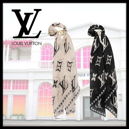 Louis Vuitton 2020 21AW Monogram Silk Logo Lightweight Scarves  Shawls M76501 M76500 