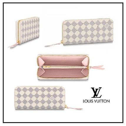 Louis Vuitton Unisex Canvas Leather Logo Long Wallets 