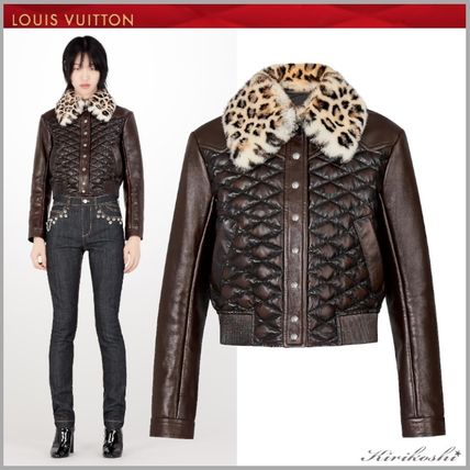 Louis Vuitton 2019 SS Short Leopard Patterns Fur Biker Jackets 
