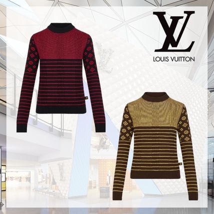 Louis Vuitton Cashmere Long Sleeves Plain Cashmere 1A8319 