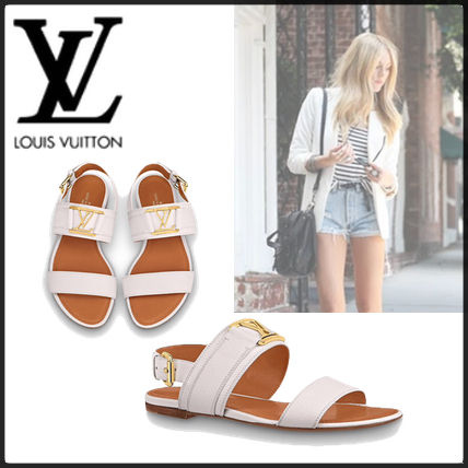 Louis Vuitton 2020 SS Casual Style Plain Leather Elegant Style Logo Sandals 