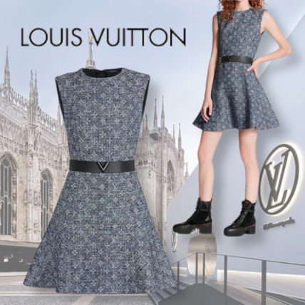 Louis Vuitton MONOGRAM 2020 SS Sleeveless Belted Dress 1A6162 