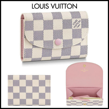 Louis Vuitton DAMIER AZUR Folding Wallet Small Wallet Logo Coin Cases 