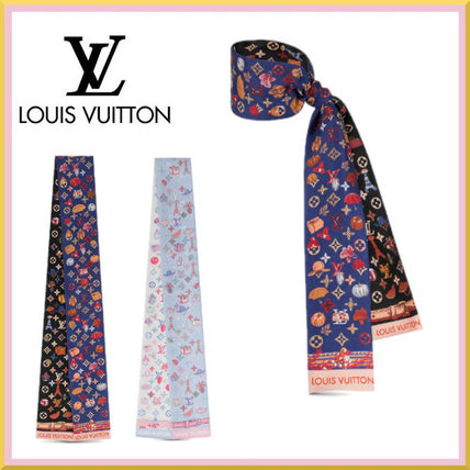 Louis Vuitton MONOGRAM Monogram Silk Knit  Fur Scarves M76431 M76430 