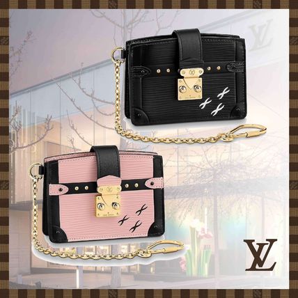 Louis Vuitton EPI 2020 SS Unisex Blended Fabrics Chain Plain Leather Small Wallet M67506 M67505 