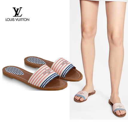 Louis Vuitton LOCKIT 2020 SS Stripes Open Toe Casual Style Sport Sandals Shower Shoes 