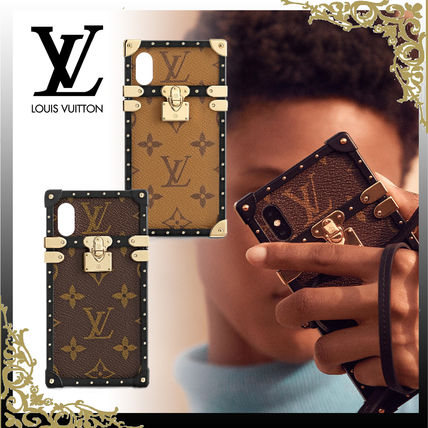 Louis Vuitton MONOGRAM 2018 SS Monogram Leather iPhone X iPhone XS Logo Smart Phone Cases 