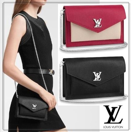 Louis Vuitton LOCKME 2020 SS 2WAY Plain Leather Elegant Style Crossbody Logo 