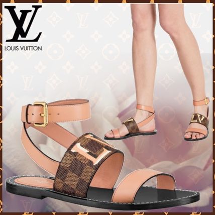 Louis Vuitton DAMIER Other Plaid Patterns Open Toe Blended Fabrics Bi color 