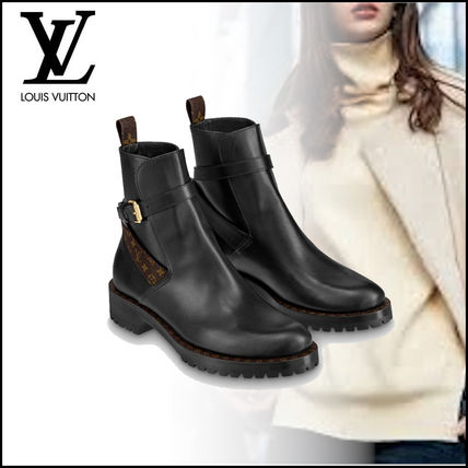 Louis Vuitton 2019 20AW Monogram Round Toe Rubber Sole Casual Style Plain Leather 