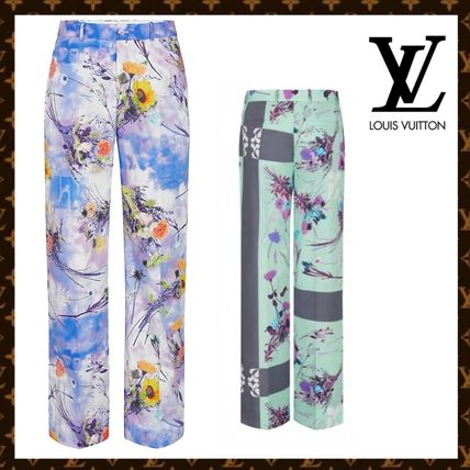 Louis Vuitton 2020 SS Flowers Patchwork Poplin Pants 1A7QMF 