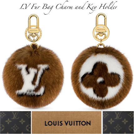 Louis Vuitton 2020 21AW Unisex Fur Blended Fabrics Plain Logo Keychains  Bag Charms M69563 