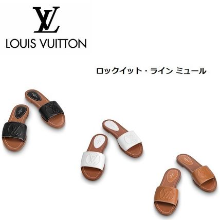 Louis Vuitton Open Toe Plain Leather Sandals 