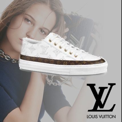 Louis Vuitton 2020 21AW Monogram Round Toe Rubber Sole Street Style Leather Logo 1A87T6 