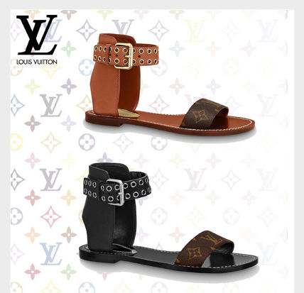 Louis Vuitton Monogram Open Toe Plain Elegant Style Logo Sandals 1A63ZI 1A63ZX 