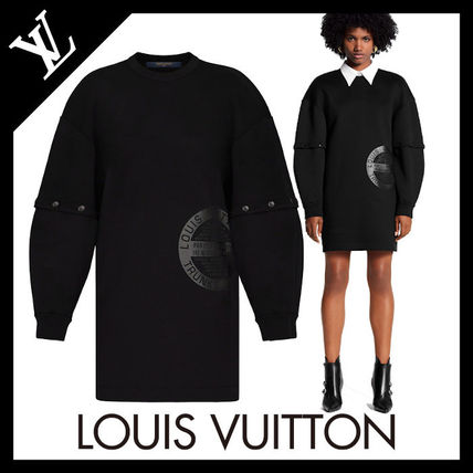 Louis Vuitton Crew Neck Short Casual Style A line Nylon Long Sleeves Plain 1A5KF9 