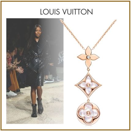 Louis Vuitton Flower Chain 18K Gold With Jewels Elegant Style Fine 