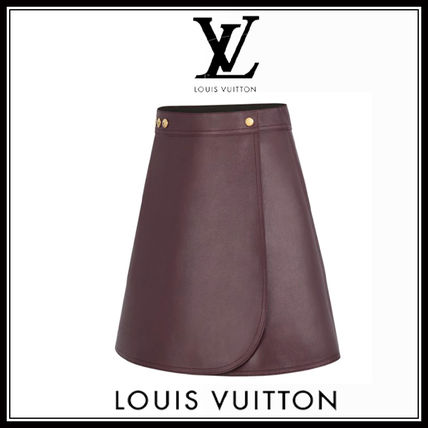 Louis Vuitton 2020 21AW Pencil Skirts Monogram Leather Mini Skirts 1A824H 