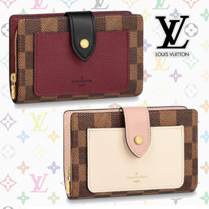 Louis Vuitton DAMIER 2020 21AW Unisex Canvas Leather Folding Wallet Long Wallet Logo N60380 N60381 