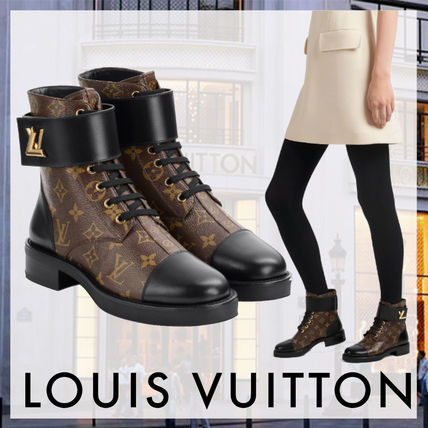 Louis Vuitton MONOGRAM Monogram Casual Style Street Style Leather Block Heels 1A2Q3H 