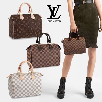 Louis Vuitton SPEEDY 2020 SS Monogram Casual Style Unisex Canvas 3WAY Plain Leather N41371 M41109 N41365 