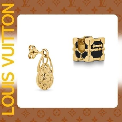 Louis Vuitton Casual Style Elegant Style Asymmetry Earrings M68935 