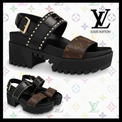 Louis Vuitton MONOGRAM Monogram Open Toe Platform Casual Style Street