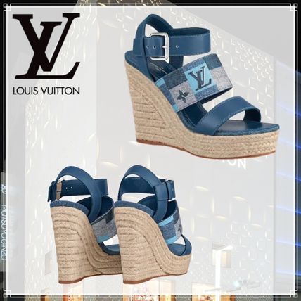 Louis Vuitton Casual Style Elegant Style Platform  Wedge Sandals 1A666K 
