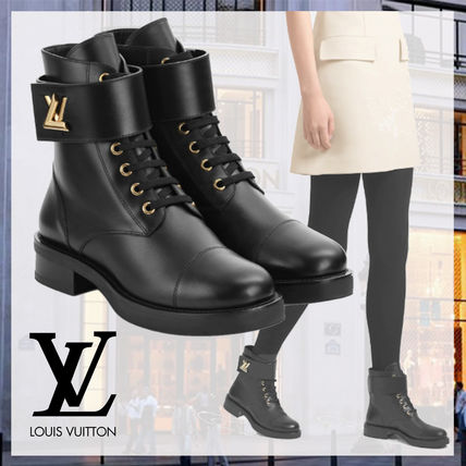 Louis Vuitton 2020 SS Casual Style Leather Block Heels Elegant Style Logo 1A1IXQ 