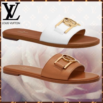 Louis Vuitton LOCKIT 2020 SS Open Toe Blended Fabrics Bi color Plain Leather With Jewels 