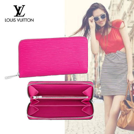 Louis Vuitton EPI Calfskin Plain Leather Long Wallet Logo Long Wallets 