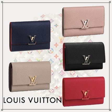 Louis Vuitton 2019 SS Blended Fabrics Bi color Plain Leather Small Wallet 